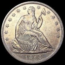 1858 Seated Liberty Half Dollar CHOICE AU