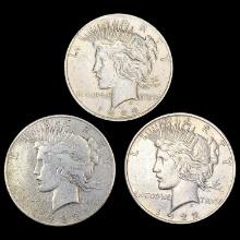 [3] 1922 PDS Peace Silver Dollars HIGH GRADE