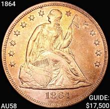 1864 Seated Liberty Dollar CHOICE AU
