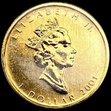 2001 Canada 1/20oz Gold $1 GEM PROOF
