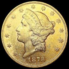 1878 $20 Gold Double Eagle CHOICE AU