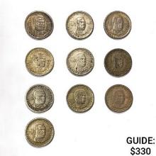 1946-1950 Booker T Washington Halves[10 Coins]