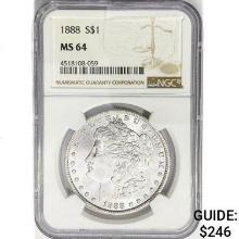 1888 Morgan Silver Dollar NGC MS64