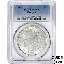 1921 Morgan Silver Dollar PCGS MS63