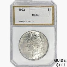 1922 Silver Peace Dollar PCI MS63