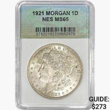 1921 Morgan Silver Dollar NES MS65