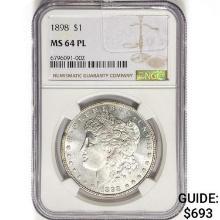 1898 Morgan Silver Dollar NGC MS64 PL