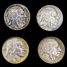 [4] US Buffalo Nickels (1915, 1917, 1918, 1936-D)