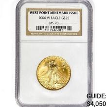 2006 W $25 1/2oz. American Gold Eagle NGC MS70