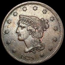 1839 Braided Hair Large Cent UNCIRCULATED