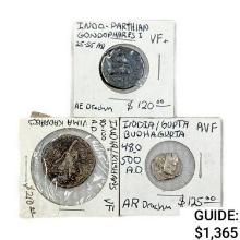 25-500 AD Ancient India Coinage w/ Silver (3 Coins