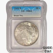 1922-S Silver Peace Dollar ICG MS64