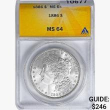 1886 Morgan Silver Dollar ANACS MS64