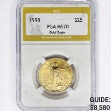 1998 $25 1/2oz American Gold Eagle PGA MS70