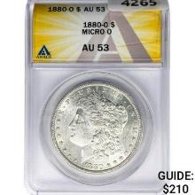 1880-O Morgan Silver Dollar ANACS AU53 Micro-O