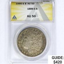 1886-S Morgan Silver Dollar ANACS AU50