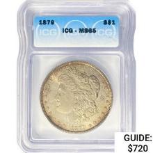 1879 Morgan Silver Dollar ICG MS65