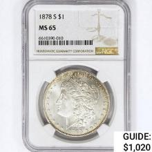 1878-S Morgan Silver Dollar NGC MS65