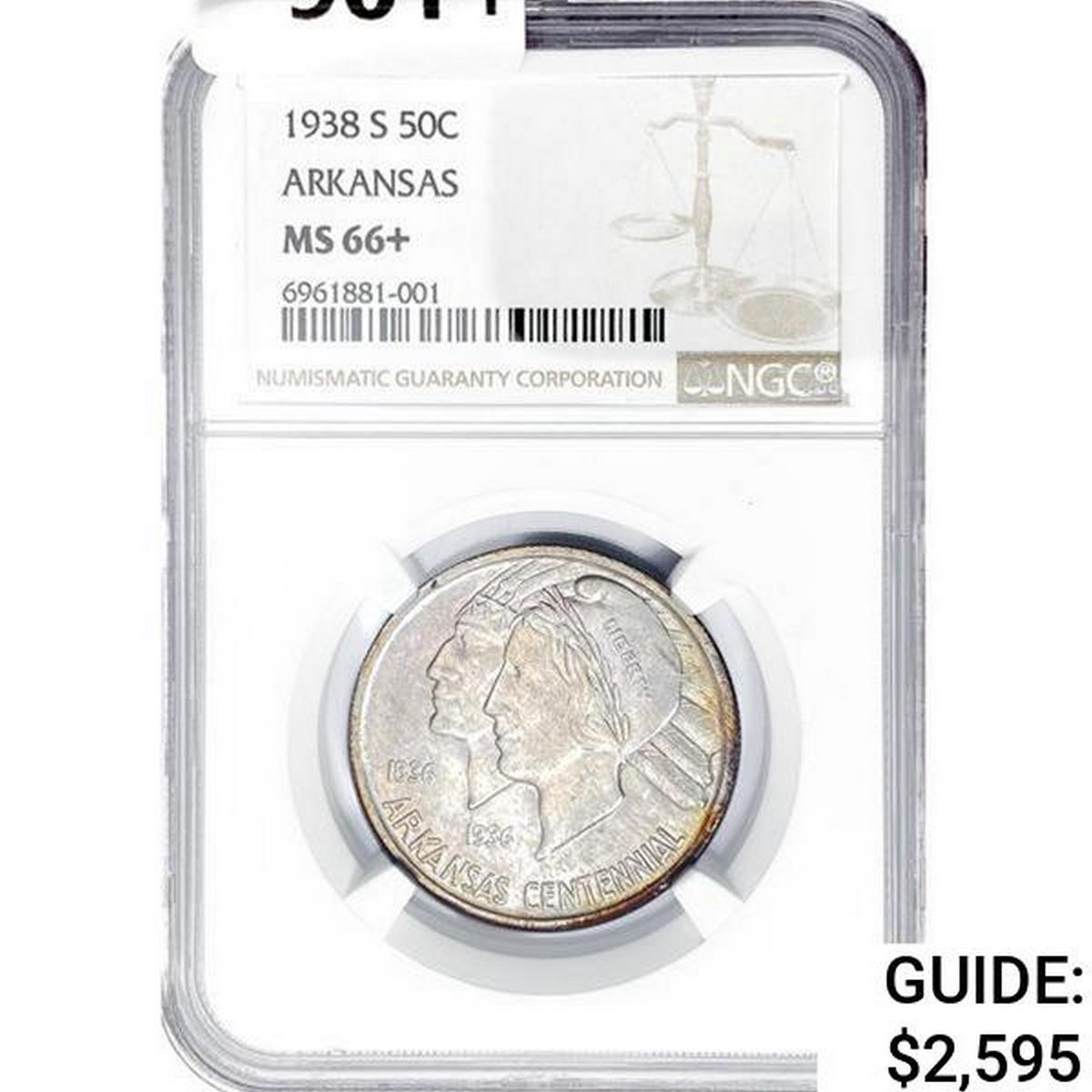 1938-S Arkansas Half Dollar NGC MS66+