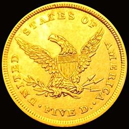 1839 $5 Gold Half Eagle UNCIRCULATED