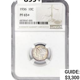 1936 Mercury Silver Dime NGC PF65+