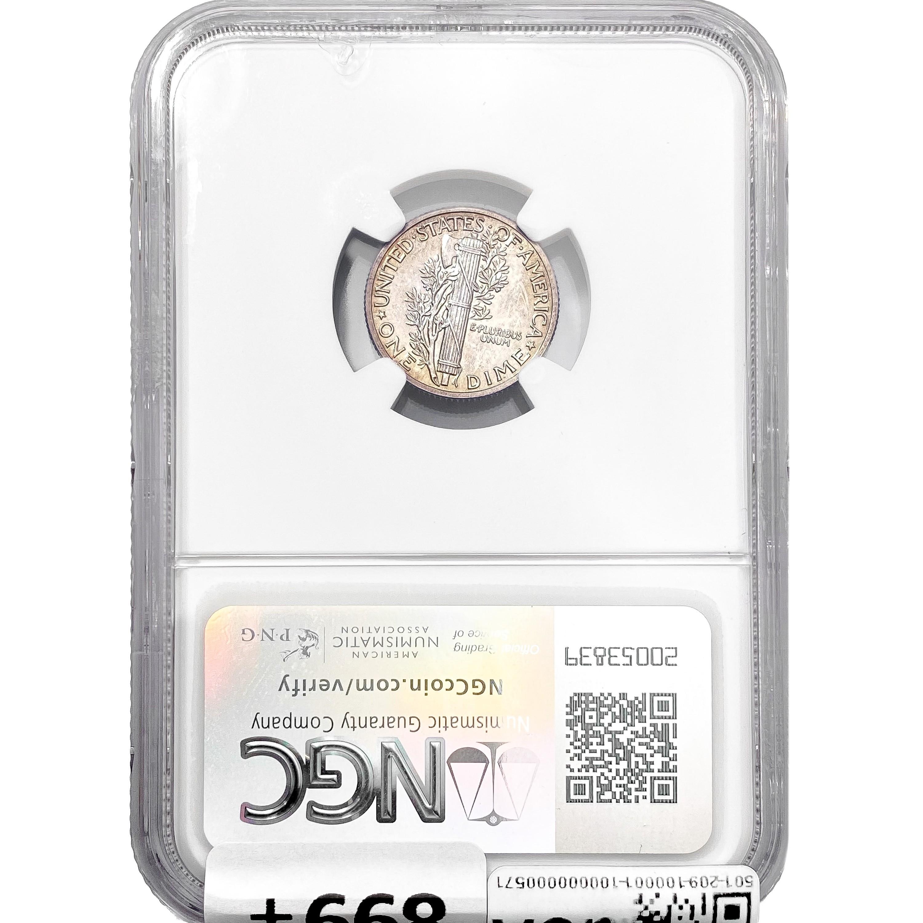 1936 Mercury Silver Dime NGC PF65+