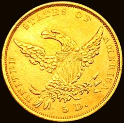 1836 $5 Gold Half Eagle CHOICE AU