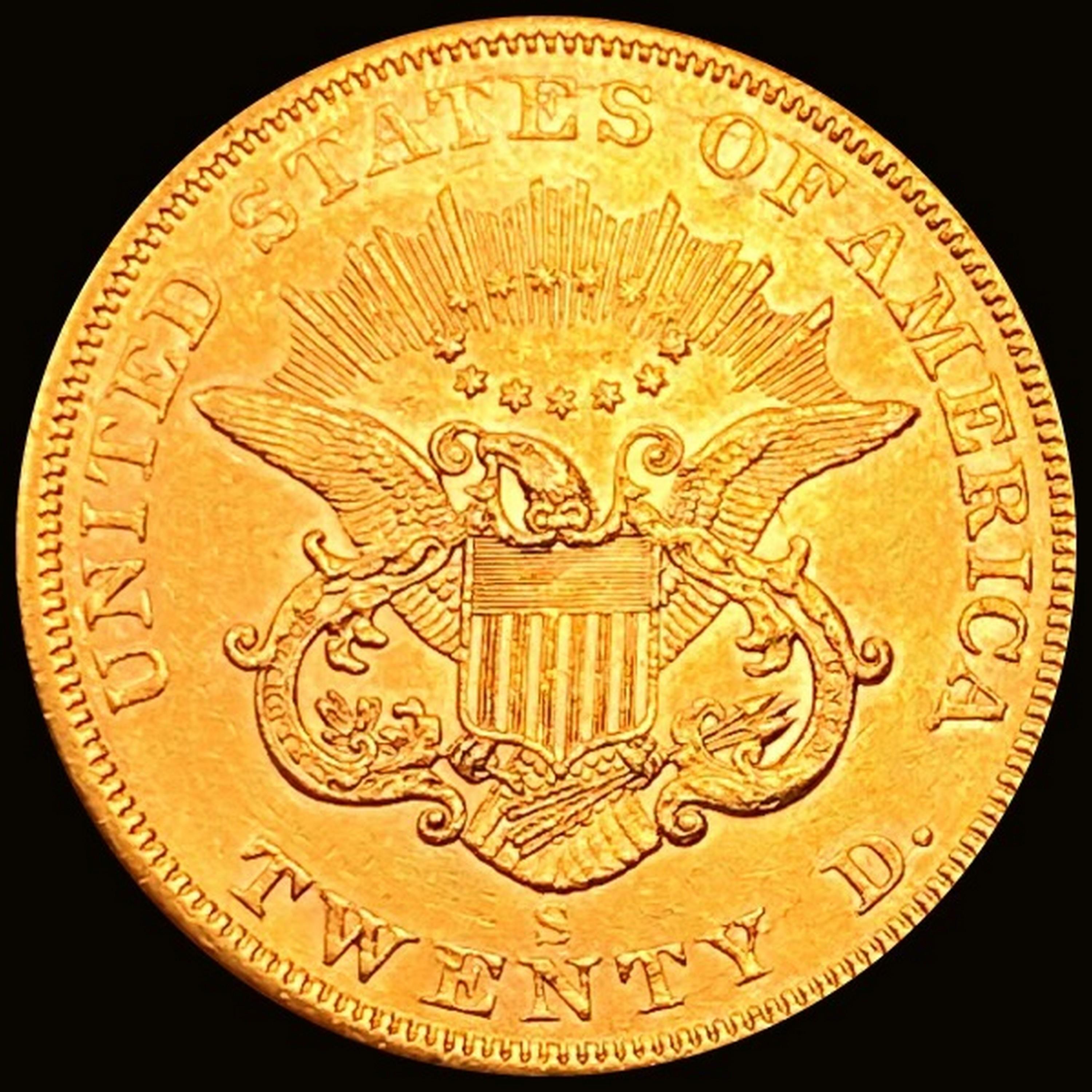 1861-S $20 Gold Double Eagle UNCIRCULATED