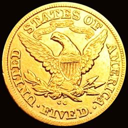 1880-CC $5 Gold Half Eagle UNCIRCULATED