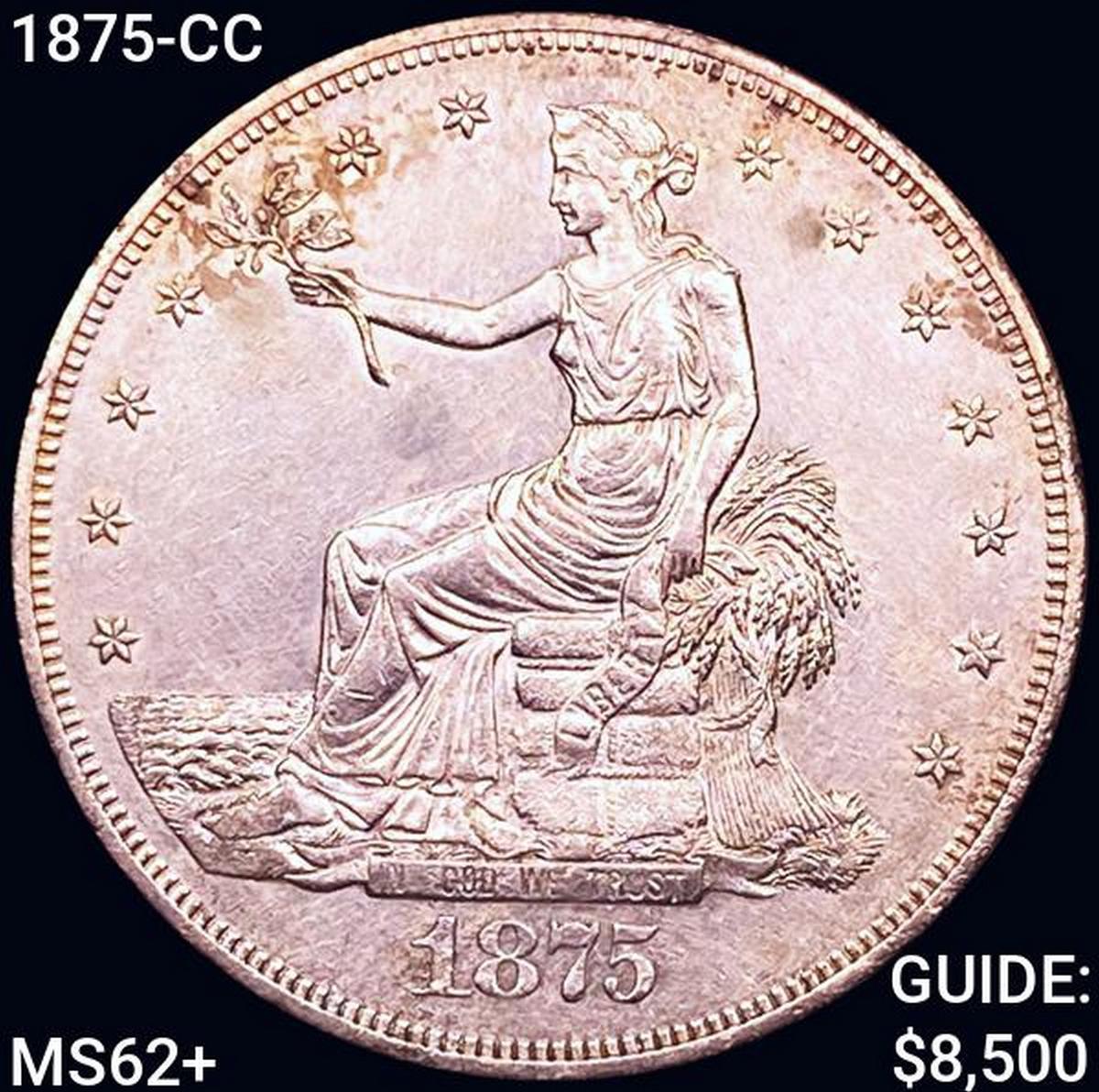 1875-CC Silver Trade Dollar UNCIRCULATED +