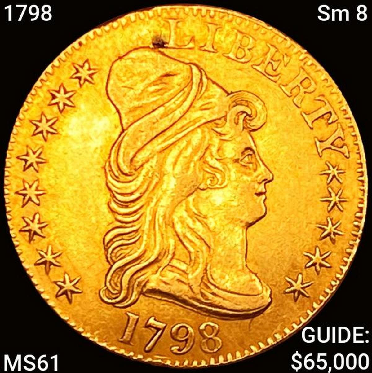 1798 Sm 8 $5 Gold Half Eagle UNCIRCULATED