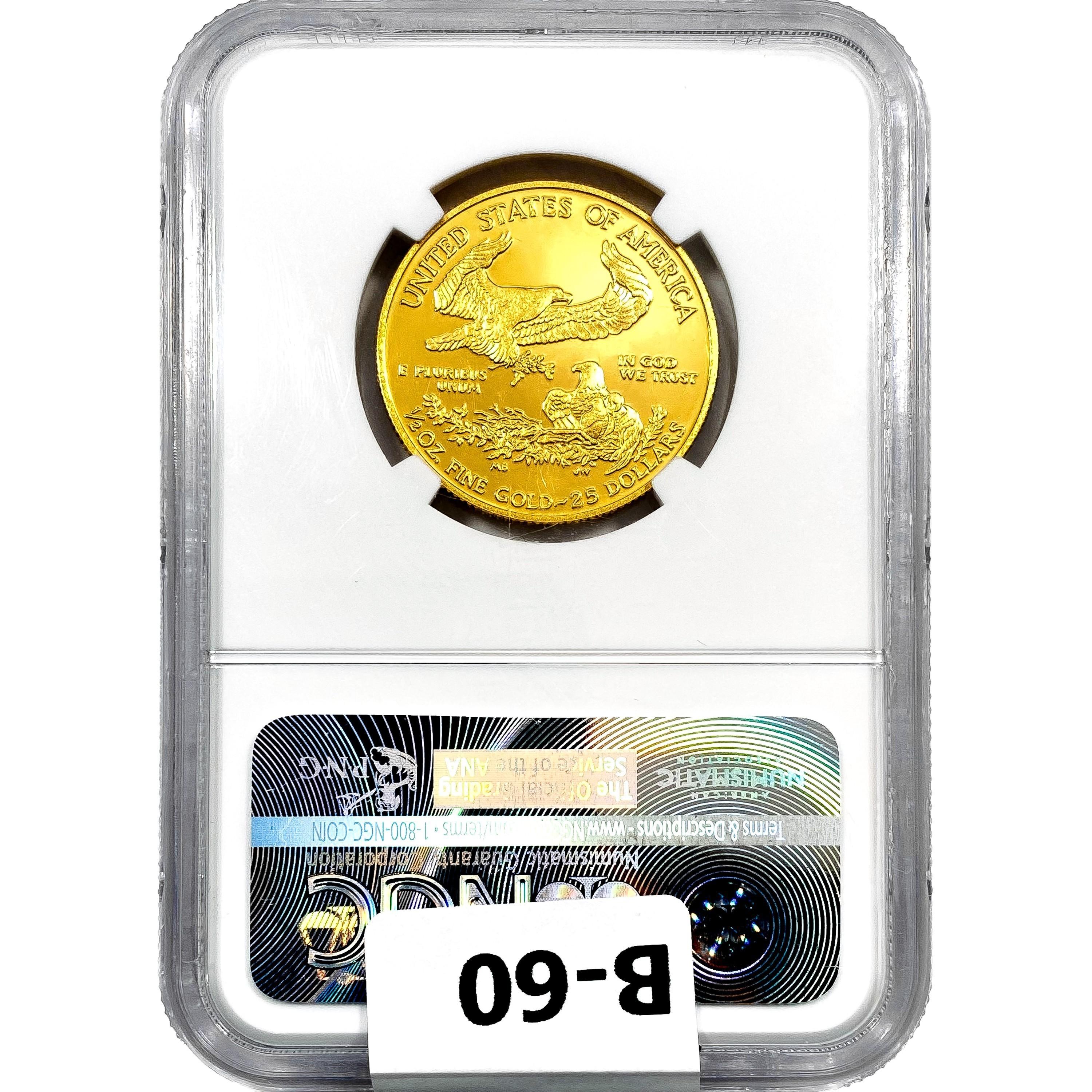 2016-W US 1/2oz Gold $25 Eagle NGC PF70 Ultra CAME