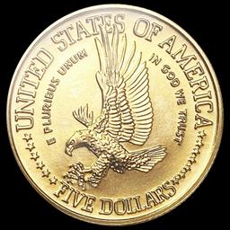 1986-W US Commem .25oz Gold $5 SUPERB GEM BU
