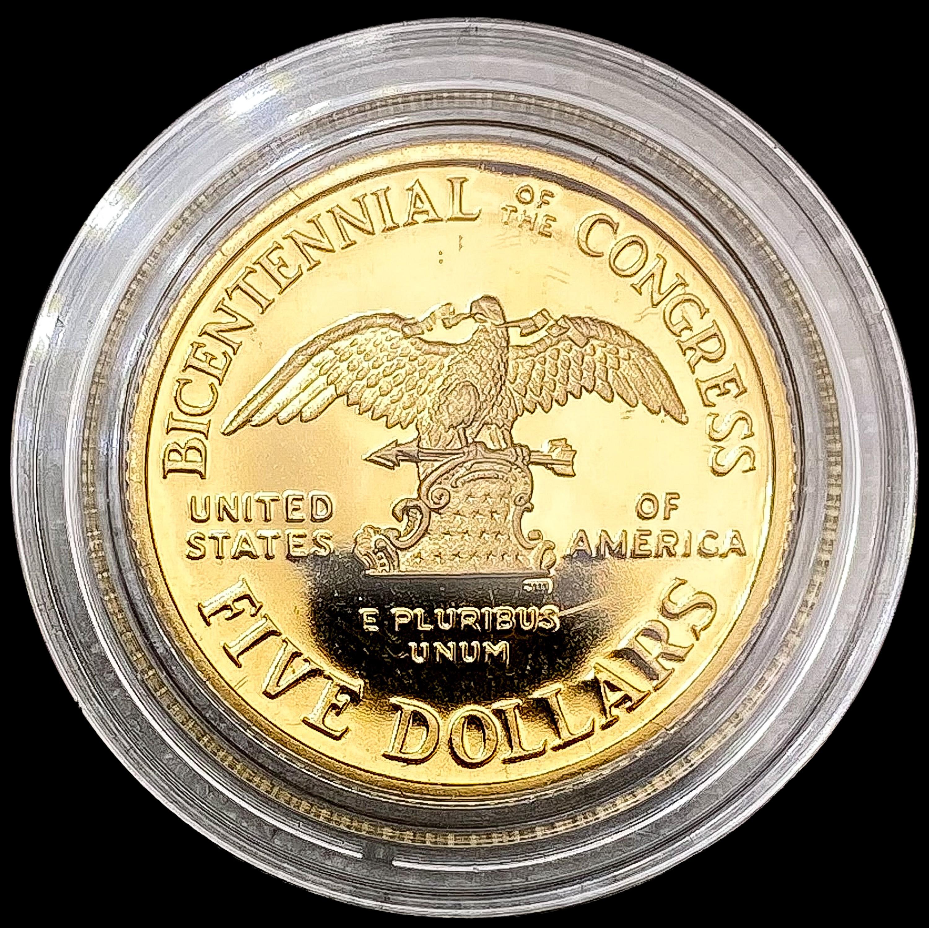 1989-W US Commem .25oz Gold $5 GEM PROOF