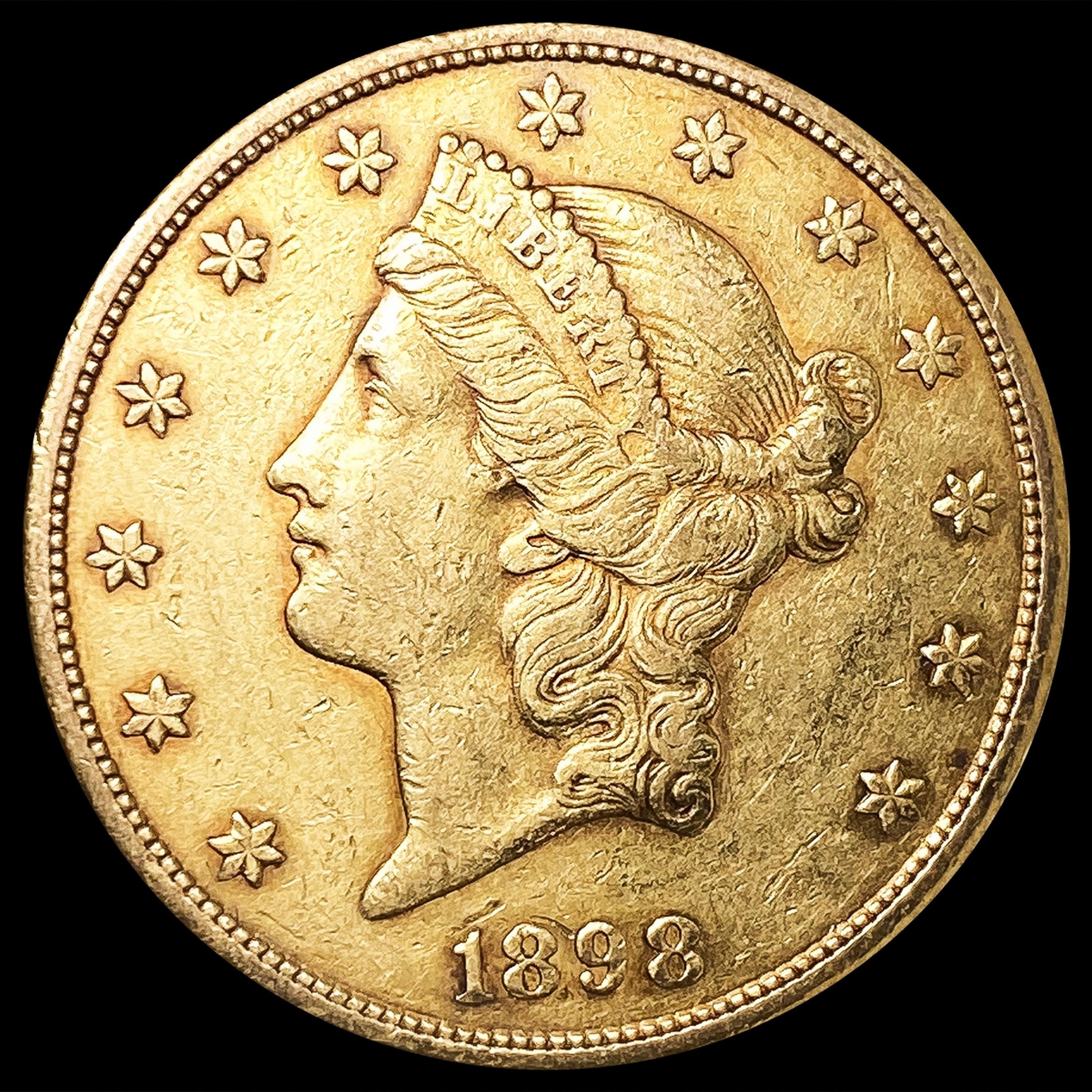 1898-S $20 Gold Double Eagle NEARLY UNCIRCULATED