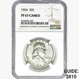 1954 Franklin Half Dollar NGC PF67 Cameo