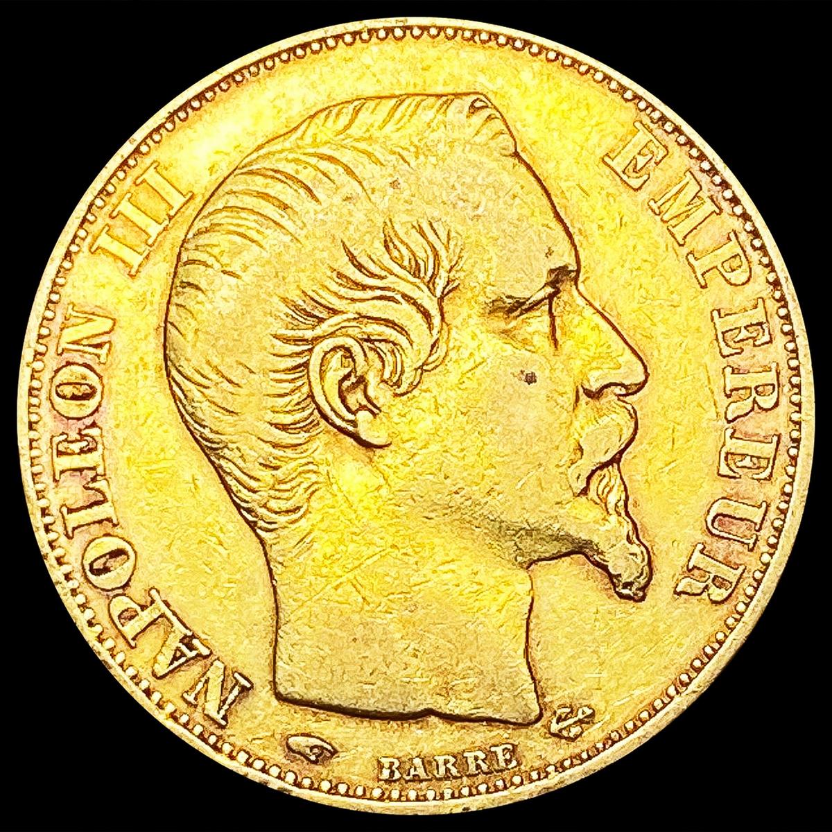 1855-A France .1867oz Gold 20 Francs CLOSELY UNCIR