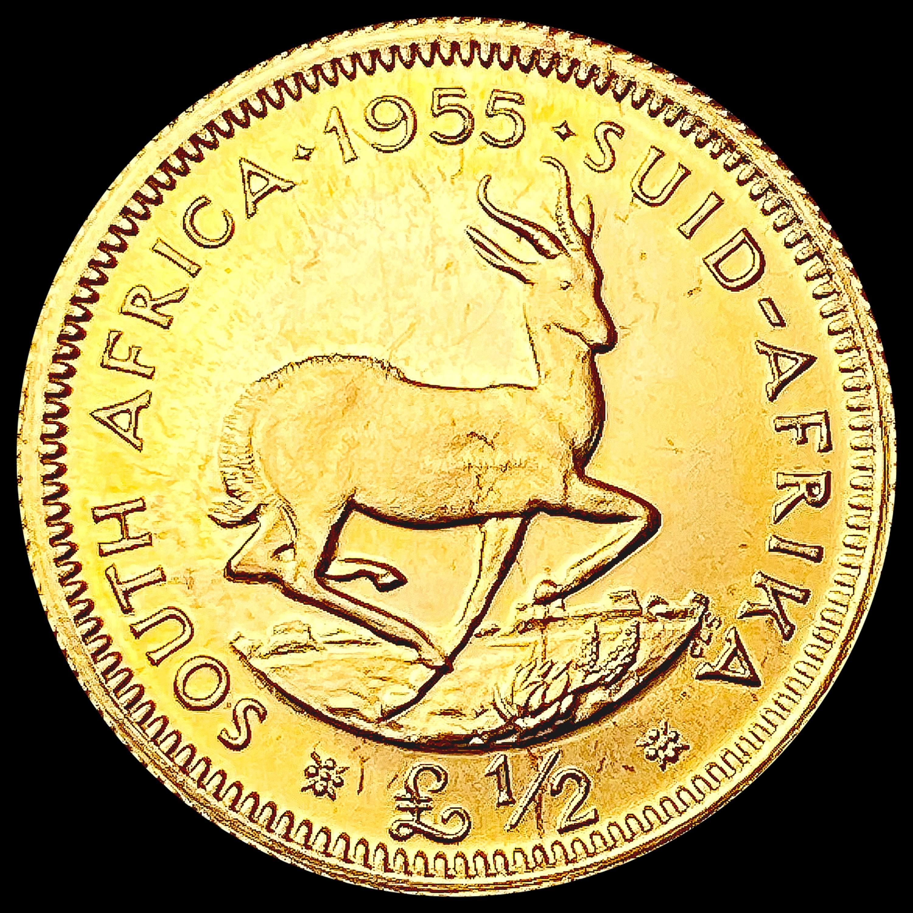 1955 S. Africa .1178oz Gold 1/2 Pond CHOICE PROOF