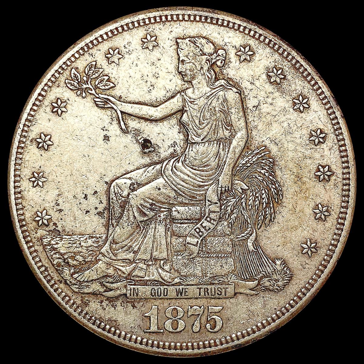 1875-S Silver Trade Dollar NEARLY UNCIRCULATED