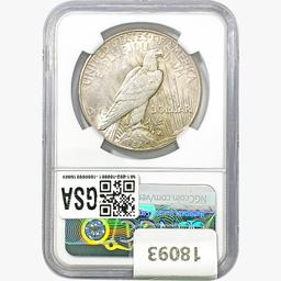 1928-S Silver Peace Dollar NGC AU58