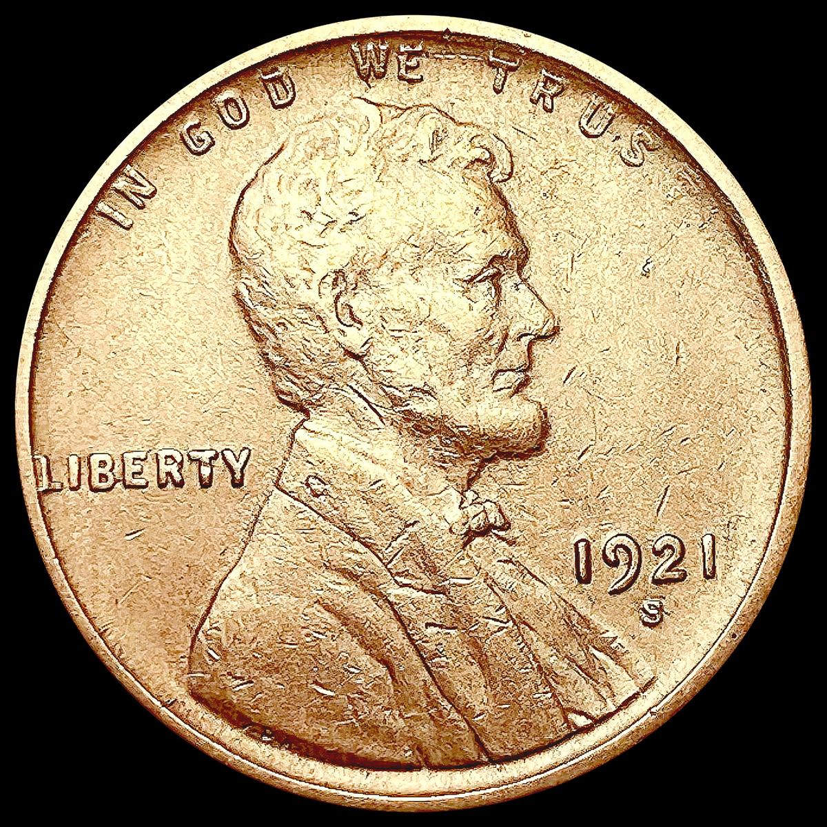 1921-S Wheat Cent CLOSELY UNCIRCULATED