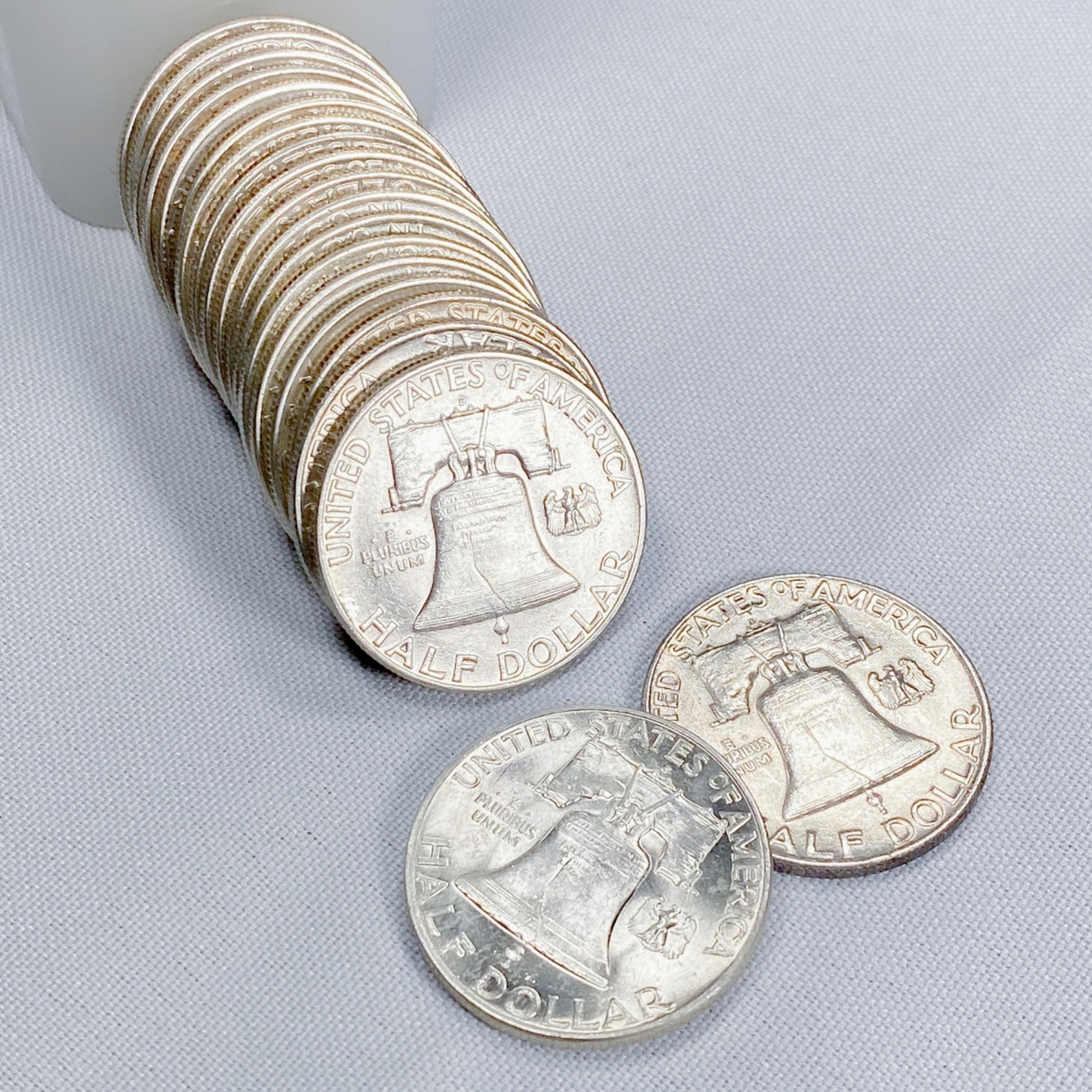 1950-D Franklin Half Dollars Roll (20 Coins)