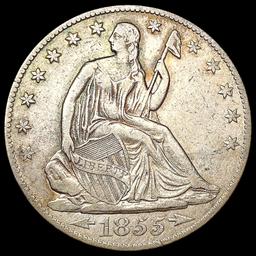 1855-O Arws Seated Liberty Half Dollar LIGHTLY CIR