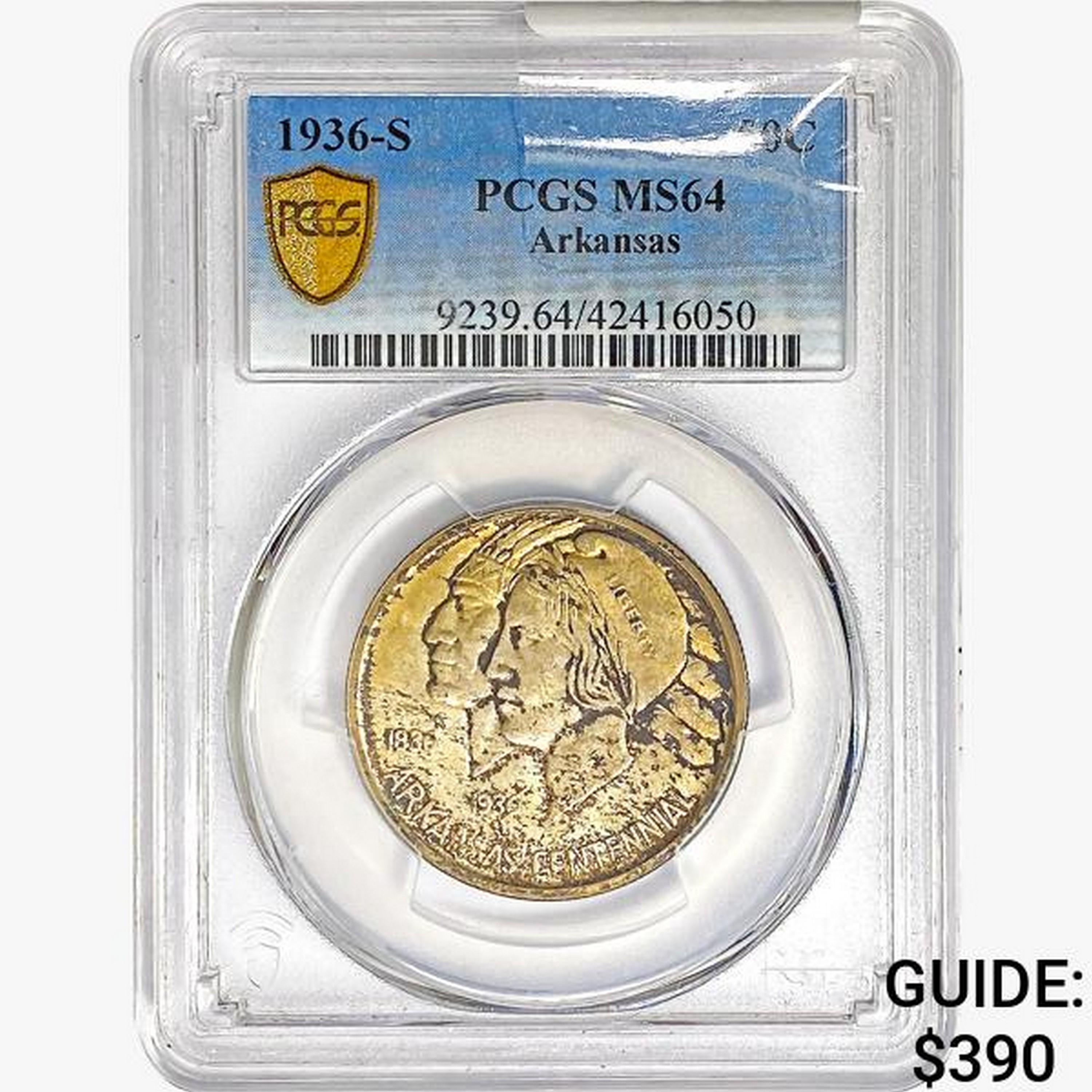 1936-S Arkansas Half Dollar PCGS MS64