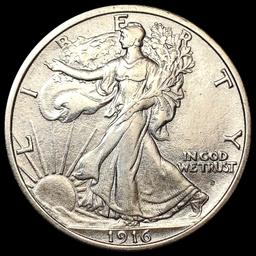 1916-D Walking Liberty Half Dollar CHOICE AU