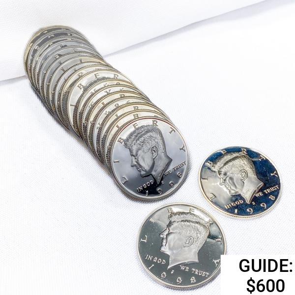 1998-S Kennedy Half Dollar Roll 90% Silver(20 Coins)  PR