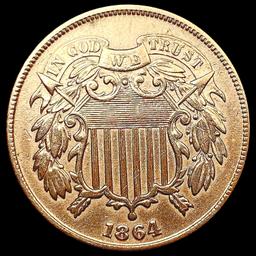 1864 Two Cent Piece CHOICE AU