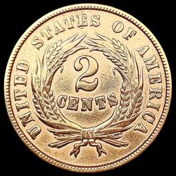 1864 Two Cent Piece CHOICE AU