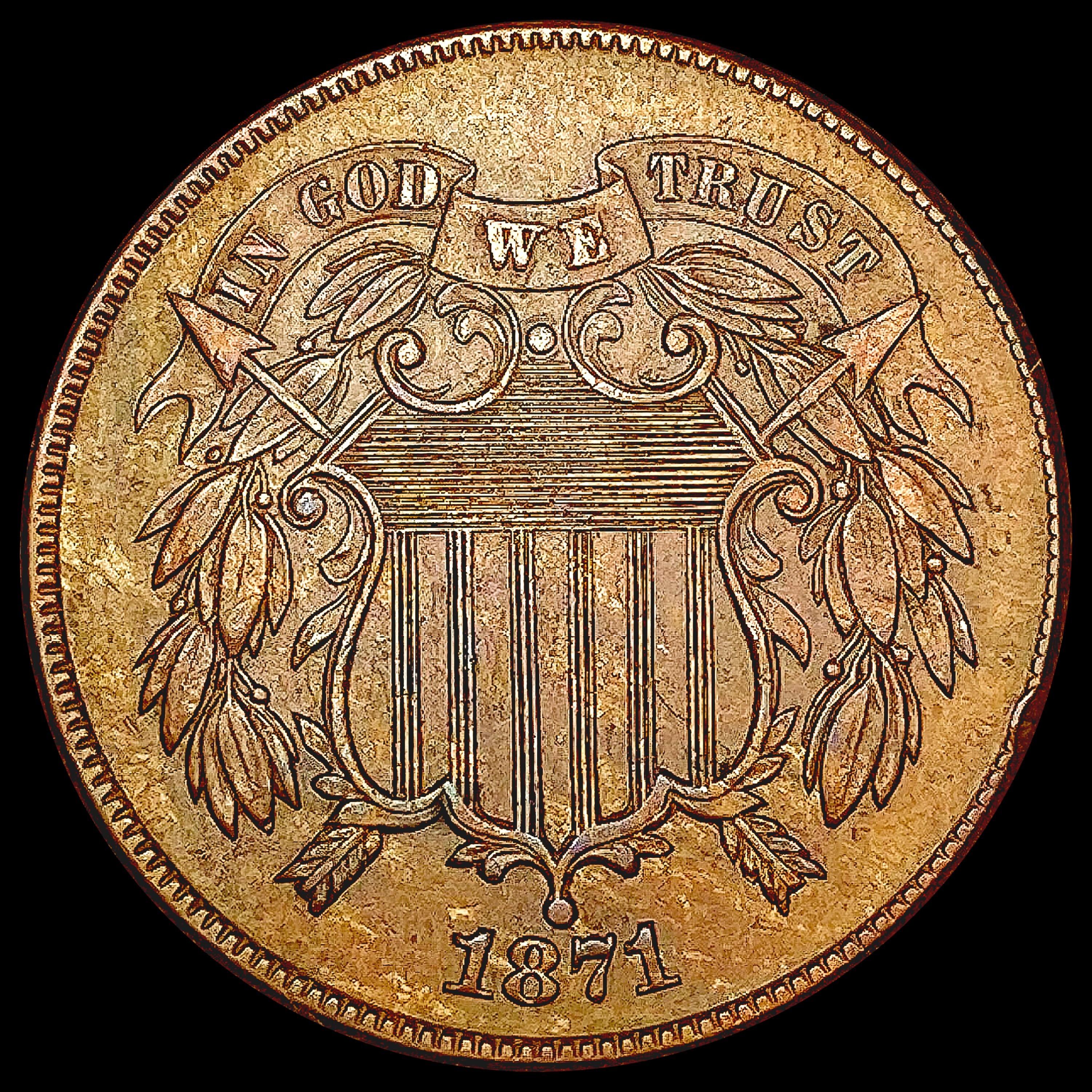 1871 Two Cent Piece CHOICE AU