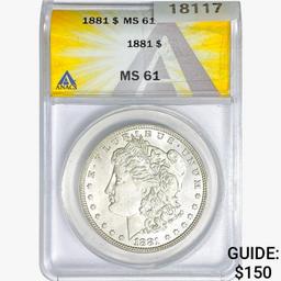 1881 Morgan Silver Dollar ANACS MS61